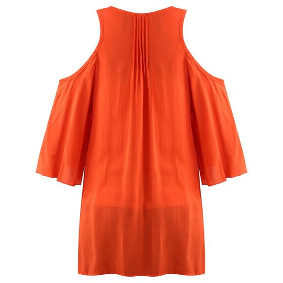 Oversize Boho Top With Peek-A-Boo Shoulders - Picture 3 of 4